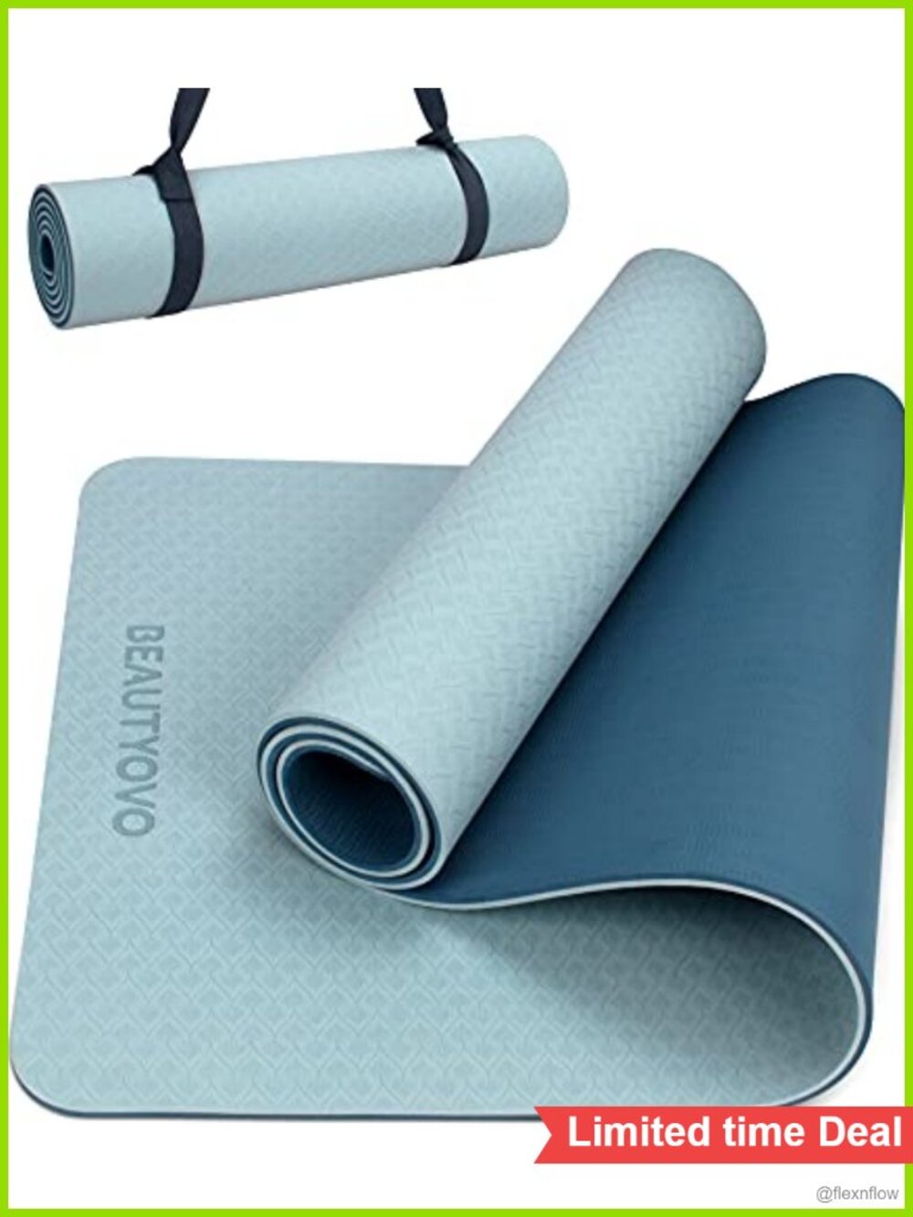 Extra Thick Non-Slip TPE Yoga Mat with Strap 72x24